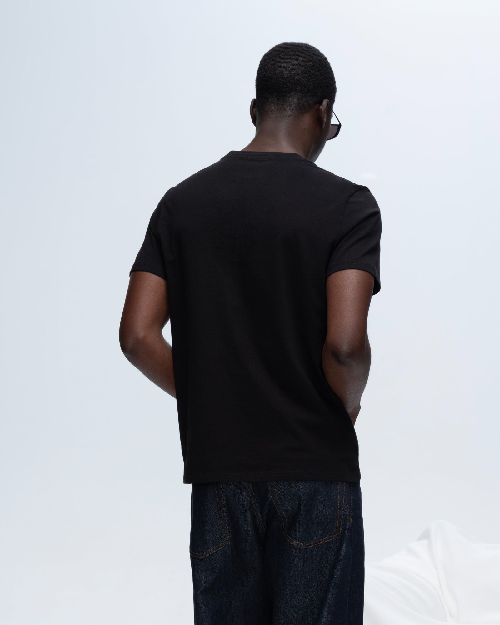 Classic Jersey V-Neck Tee - Black